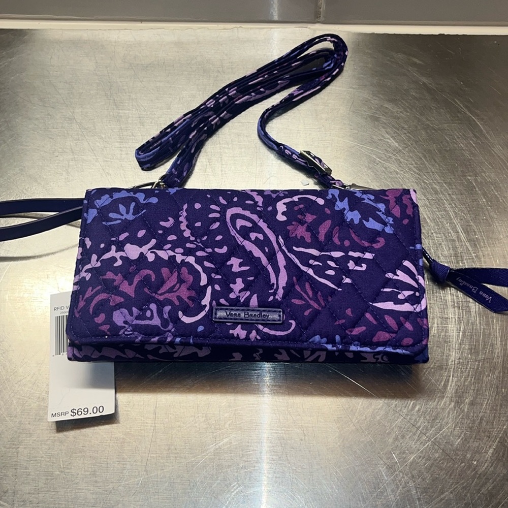 💜Vera Bradley RFID Wristlet Wallet Crossbody💜